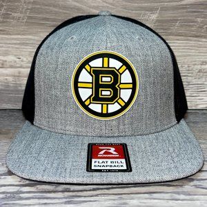 Boston Bruins 3D Flat Bill Wool Blend Hat- Heather Grey/ Black